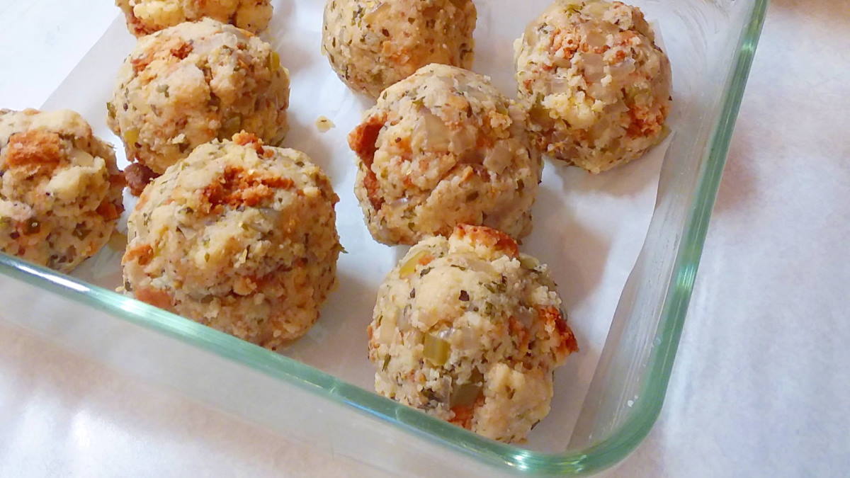 Holiday Cornbread & Bread Stuffing Balls Recipe Debreena