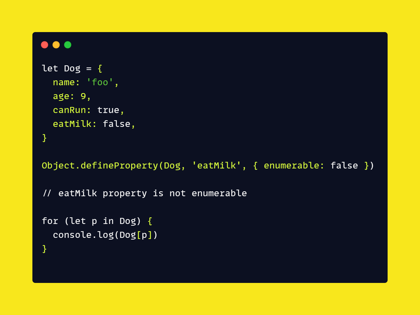 How to make a property nonenumerable in JavaScript? Dhananjay Kumar