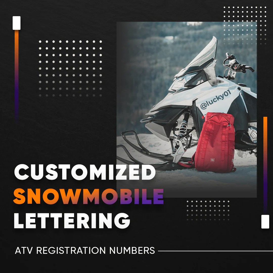 Snowmobile & ATV Registration Numbers Lettering Vinyl Decal Decals Hut