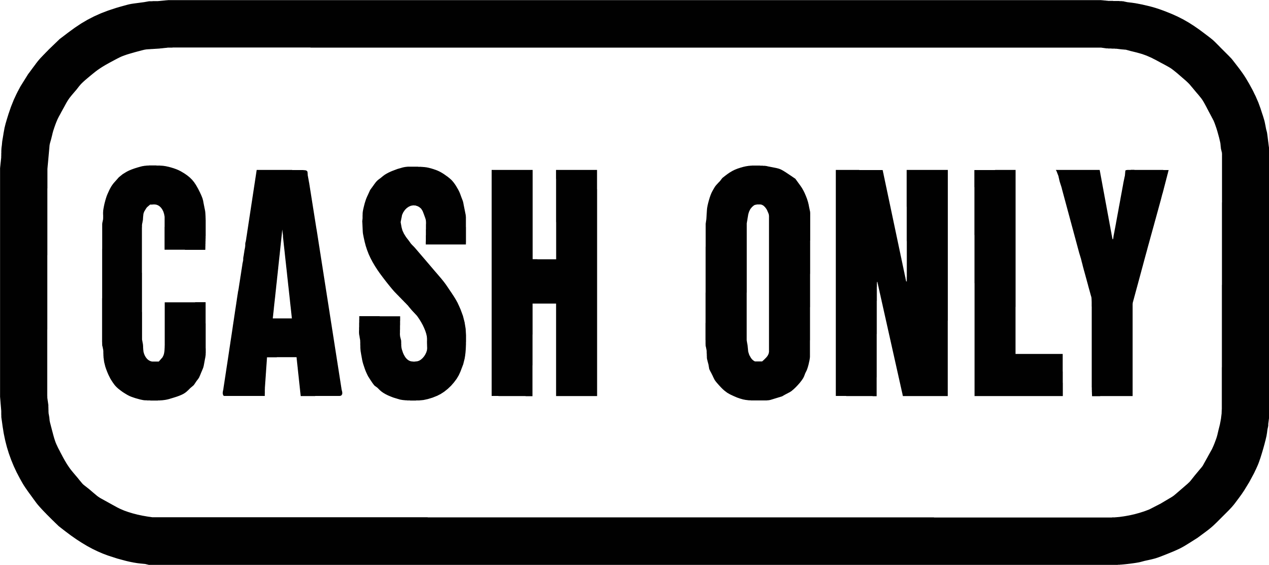 CASH ONLY Text Vinyl Decal Sticker Decals Hut