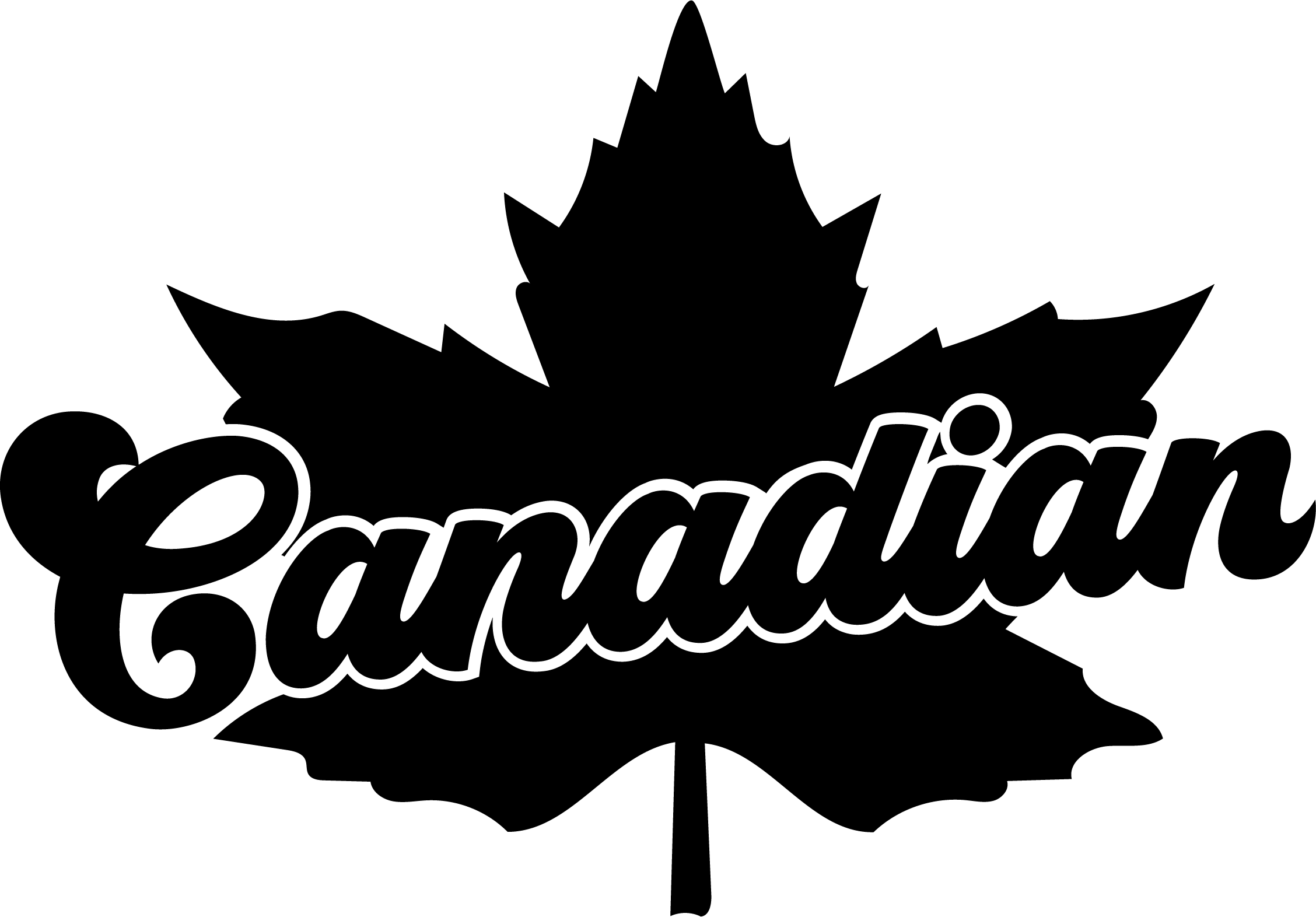 Canadian Text Maple Leaf Canada Symbol Vinyl Decal Sticker Decals Hut