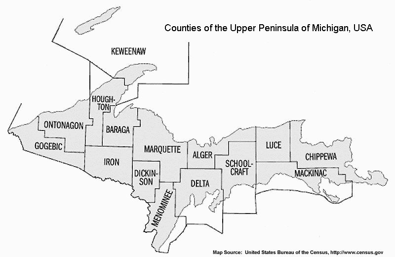 Large Map Of The Upper Peninsula UP Facts Look up information about the Upper Peninsula such as maps
