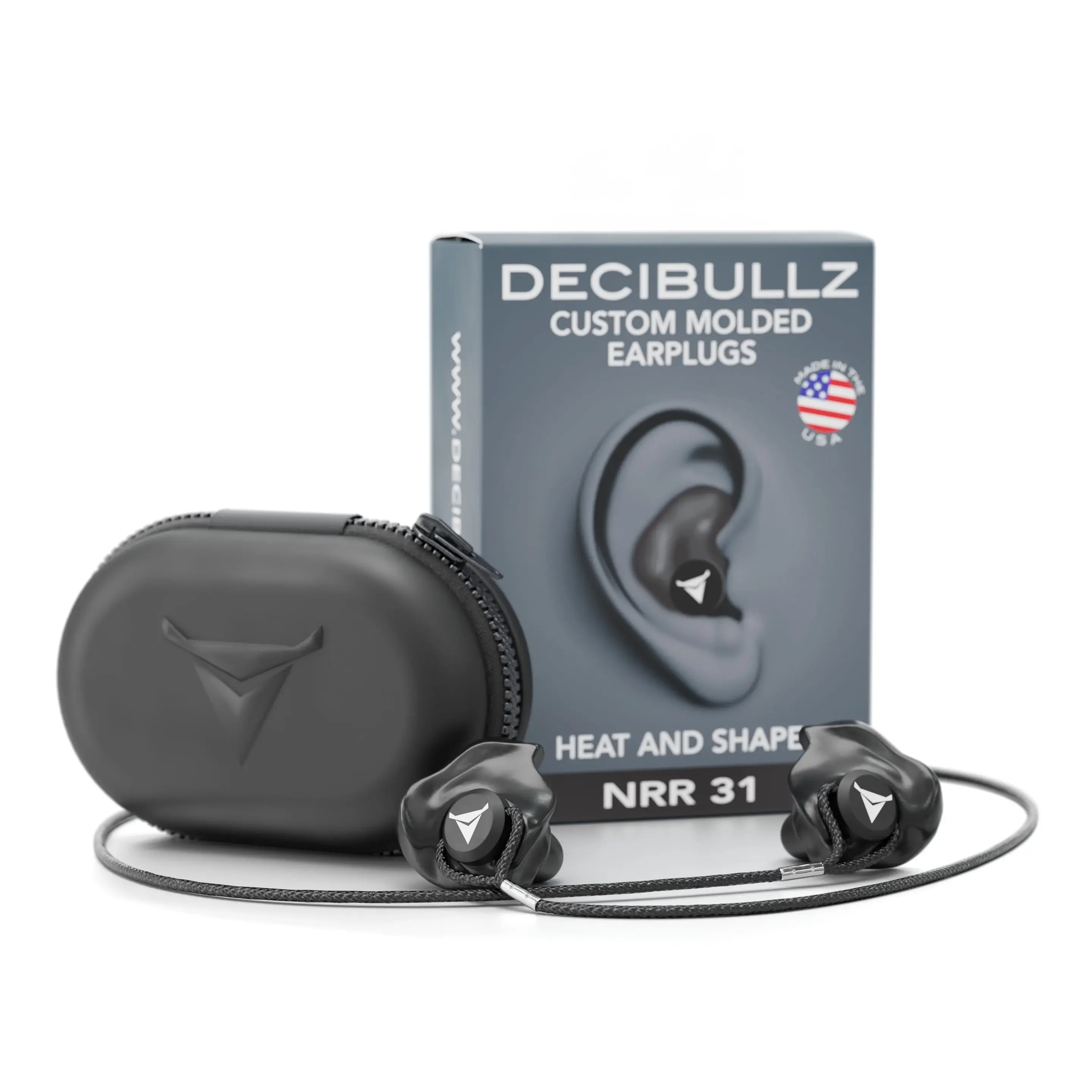 Custom Molded Earplugs 31dB NRR ProPack with Case and Lanyard