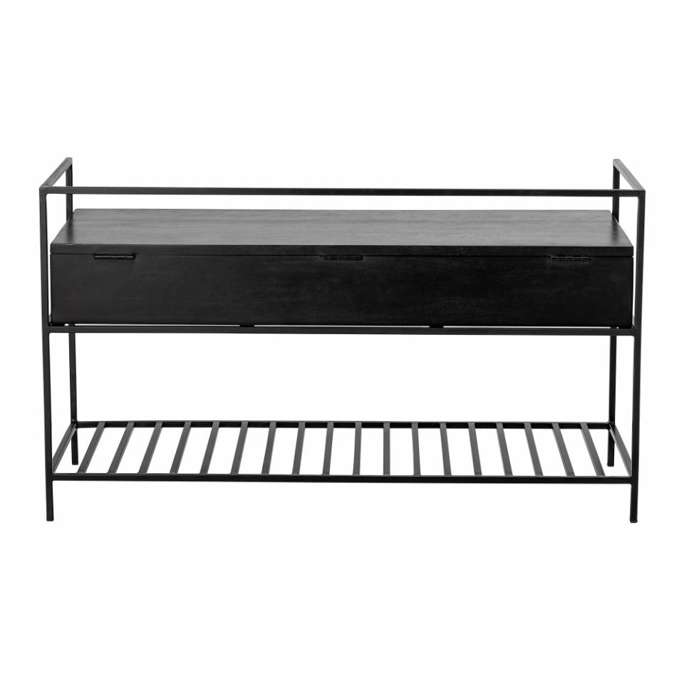 Abelone Bench, Black, Mango Wood Decide Art Design