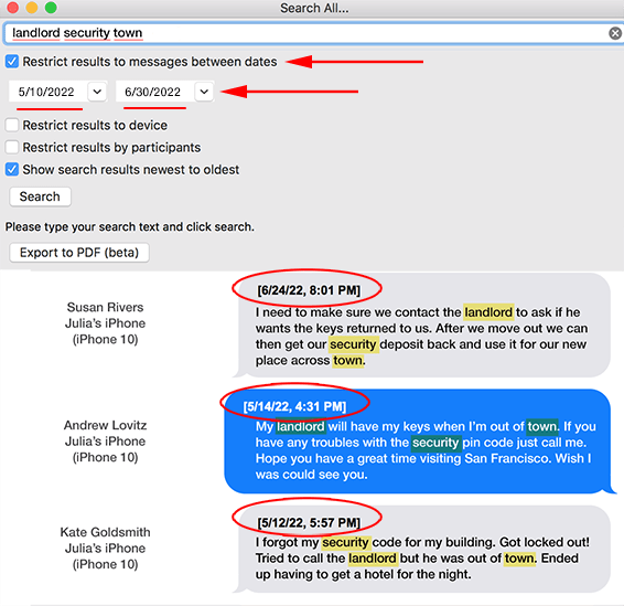 How to Utilize the Search Features in Decipher TextMessage
