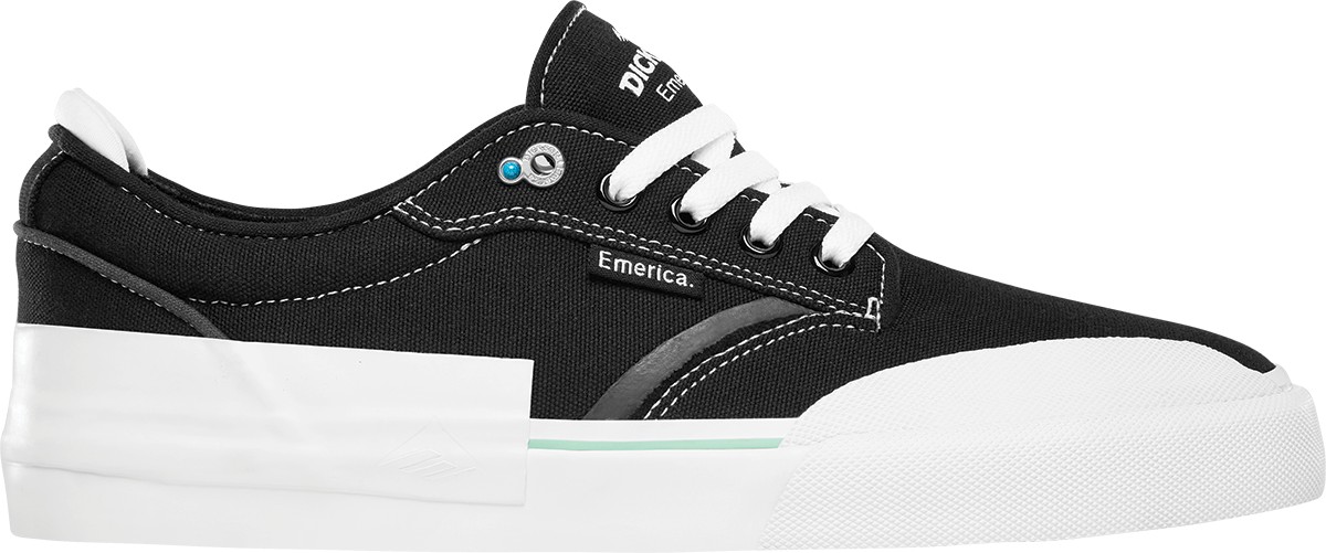 Emerica Footwear Dickson, Black/ White (Vegan Friendly) Deckadence