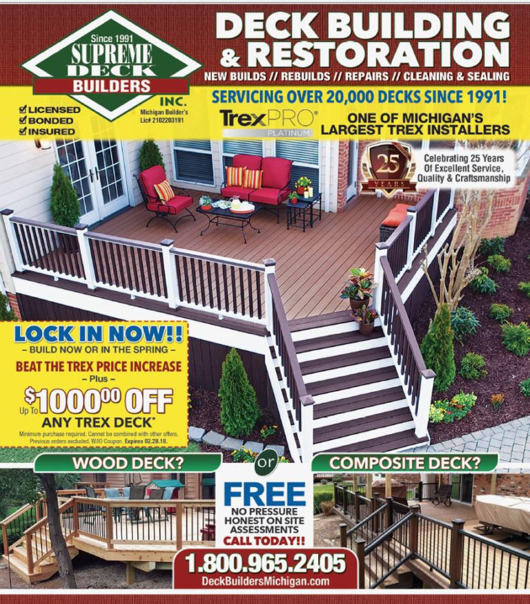 Deck Builders Michigan Top Trex Composite Deck Builder