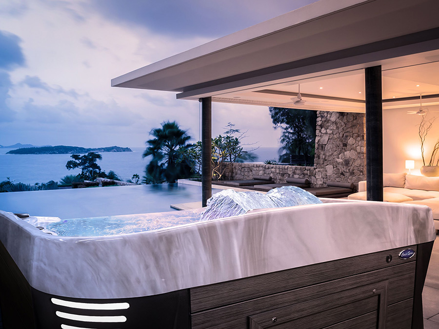 Infinity Edge Hot Tub from Coast Spas at Decked Out Home Hearth and