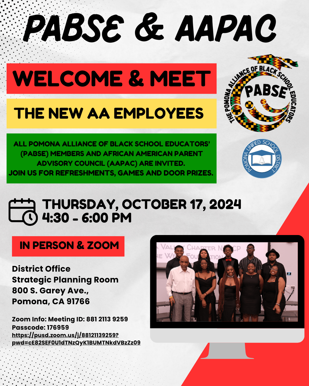 PABSE & APPAC Meet & Greet, October 17, 2024 Decker Elementary School