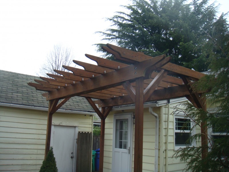 Composite deck with lights Pressure treated pergola Deck Masters, llc