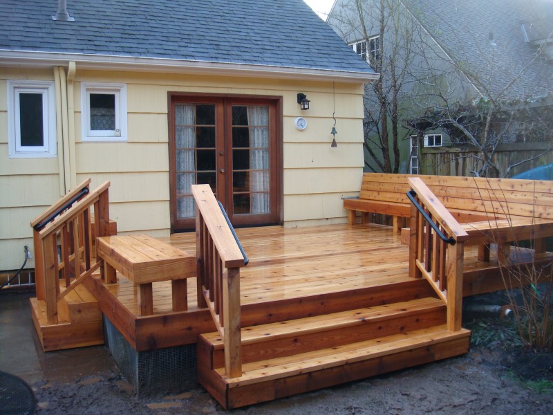 Custom cedar deck Deck Masters, LLC
