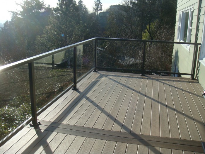 Glass railing deck Deck Masters, LLC