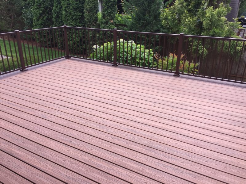 Trex deck with bronze Signature railing Deck Masters, LLC