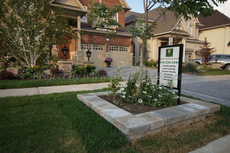Interlock driveway and front patio design Toronto decks design & deck