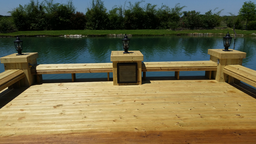 Wood Deck on Private Lake Houston Custom Decks & Pergola