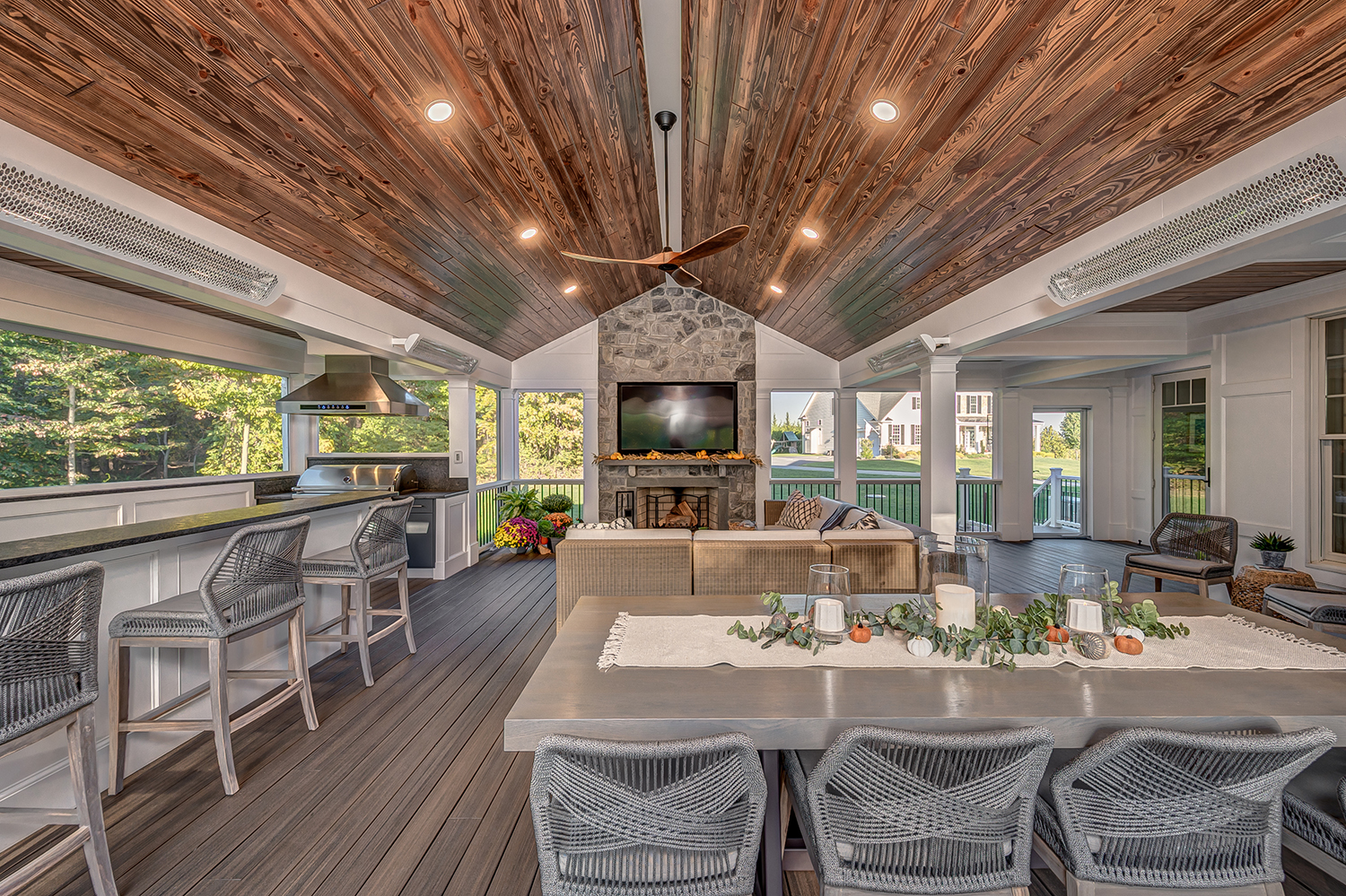 West Friendship Screen Porch with Bar McWhorter Outdoor Living