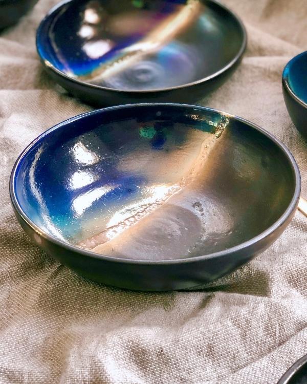 Handmade Ceramic Dark Fusion Pasta Bowl Decobate