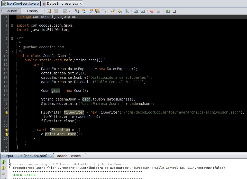Java Json con Google Gson