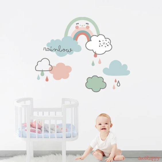 Rainbow children's fabric wall sticker Decohappy