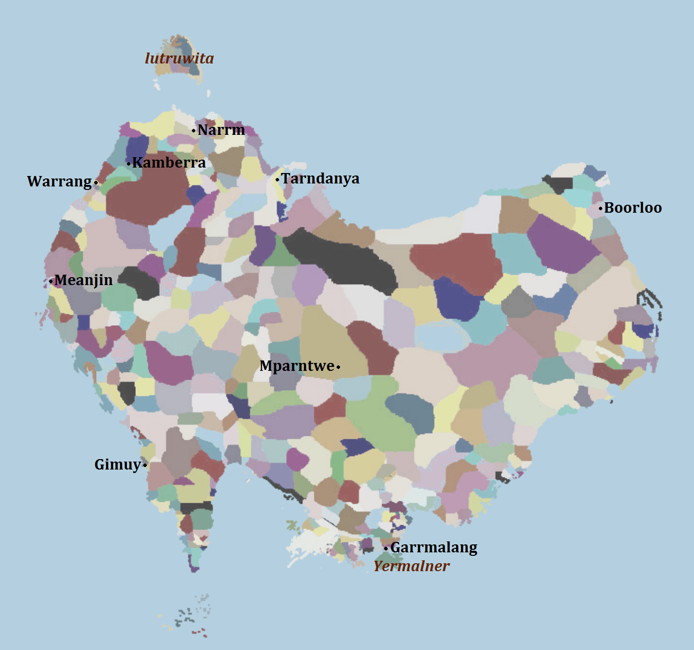 Traditional Place Names Australia Map