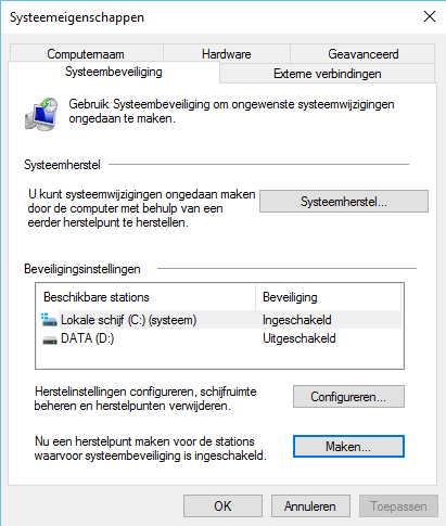 Systeemherstel Windows 10 Instellen En Gebruiken - Decomputer.be