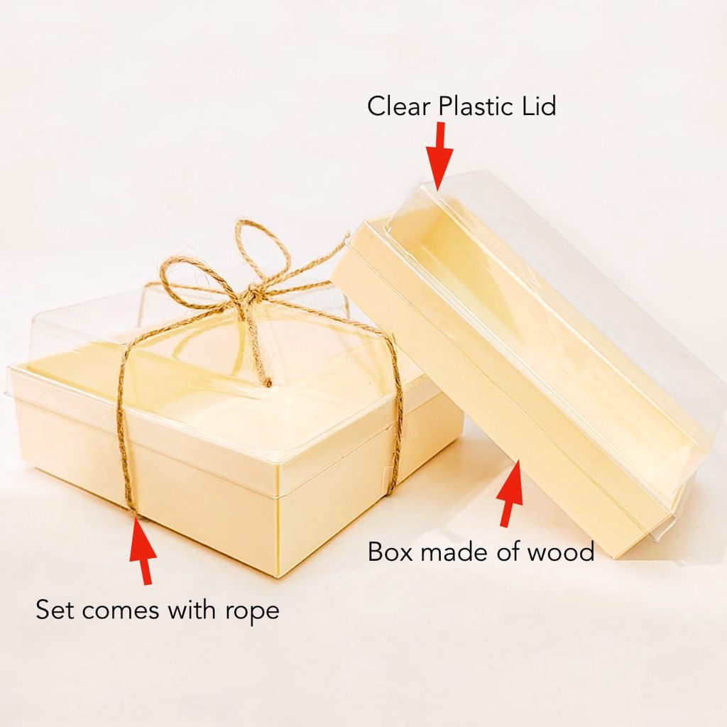 Clear Lid Wooden Box with Rope Decopack