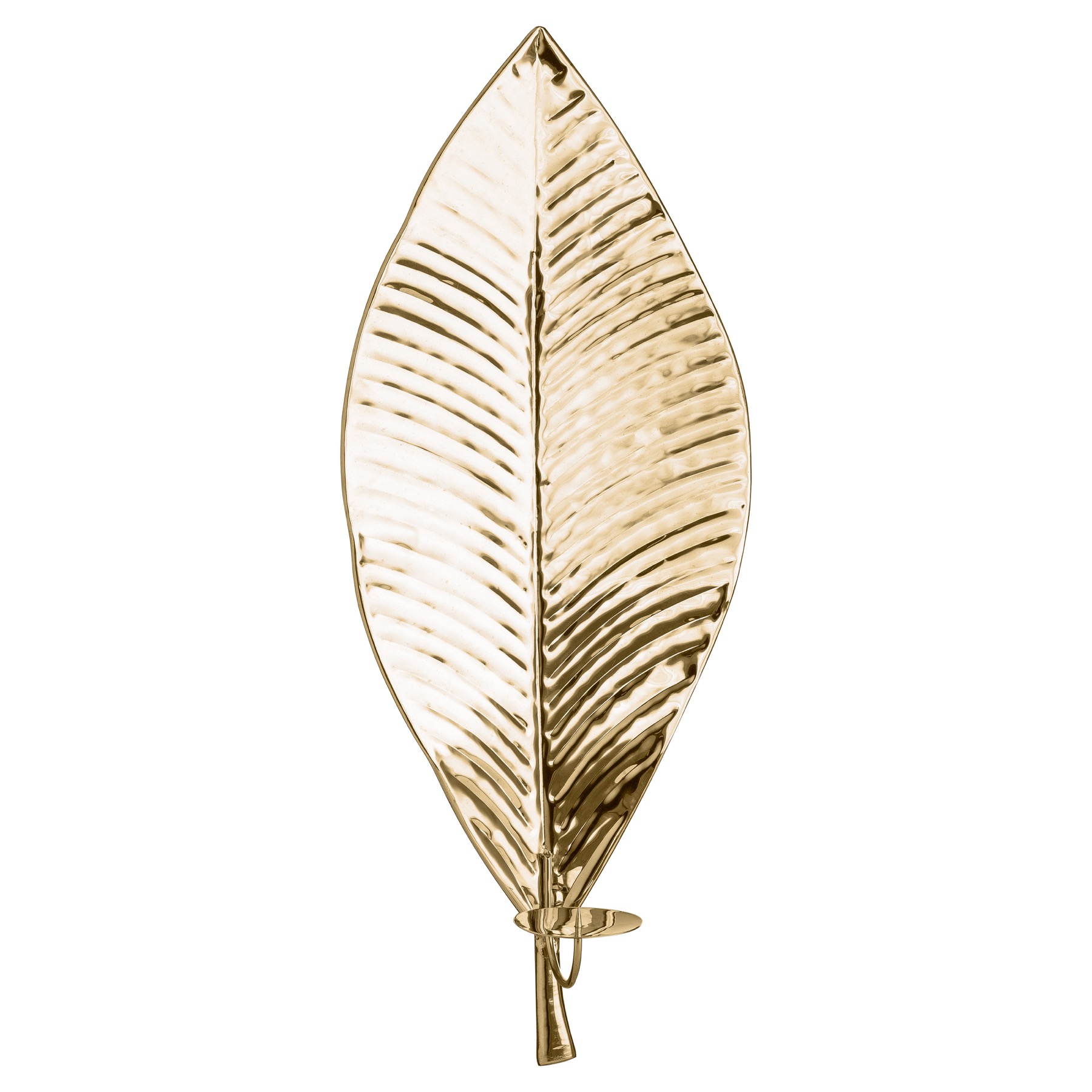 décor Parcels » Large Brass Leaf Wall Hanging Candle Holder