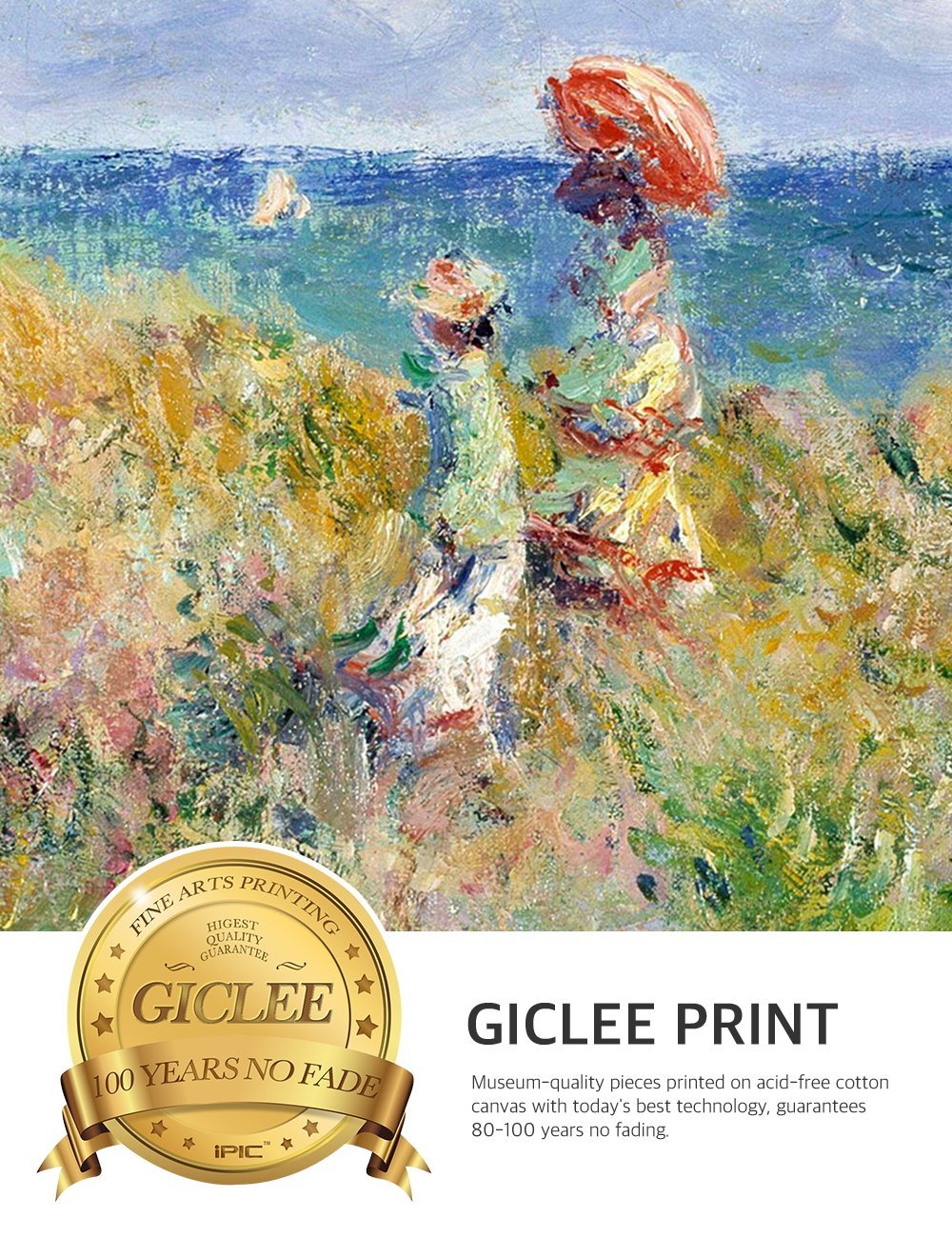 The Cliff Walk At Pourville by Giclee Print, Canvas Gallery