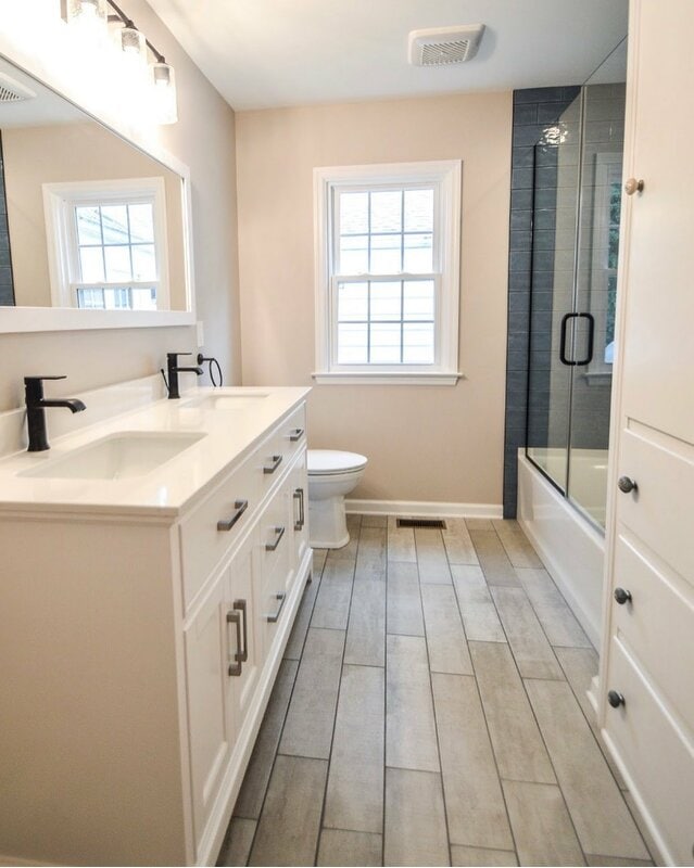 Long Narrow Bathroom Layout Ideas Today a long narrow bathroom is