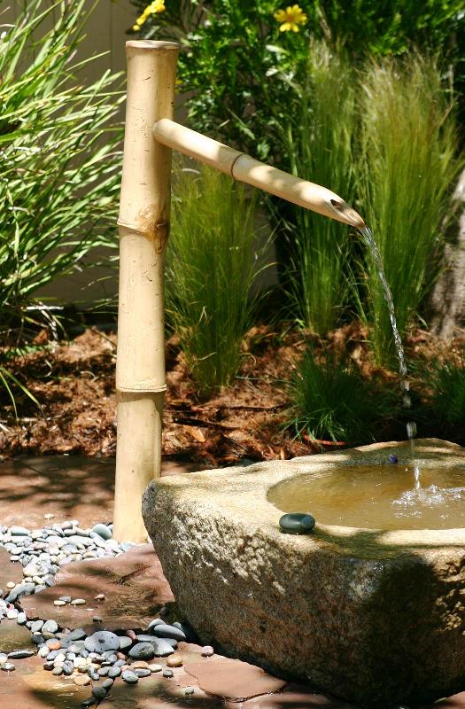 Bamboo Water Fountain 36" Traditional Spout and Pump Kit Decorate