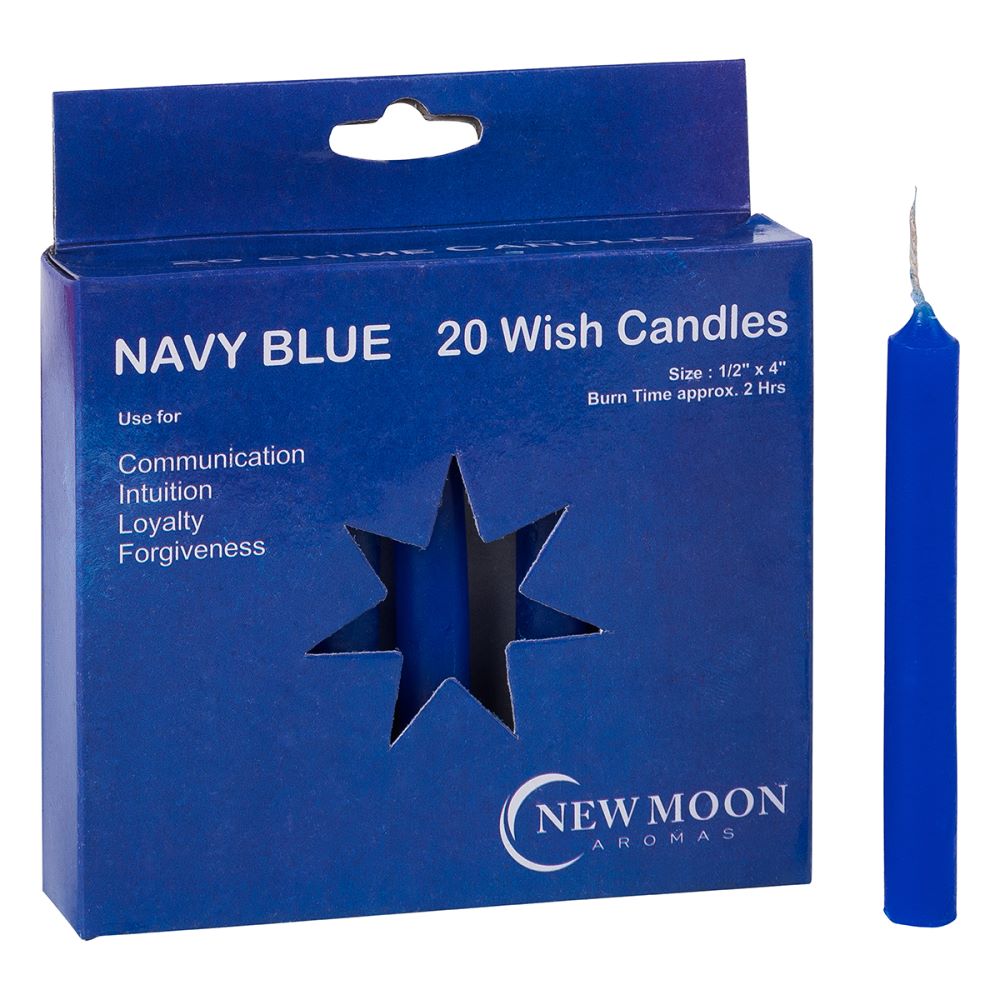Navy Blue Wish Candles 20pk Decor Guru
