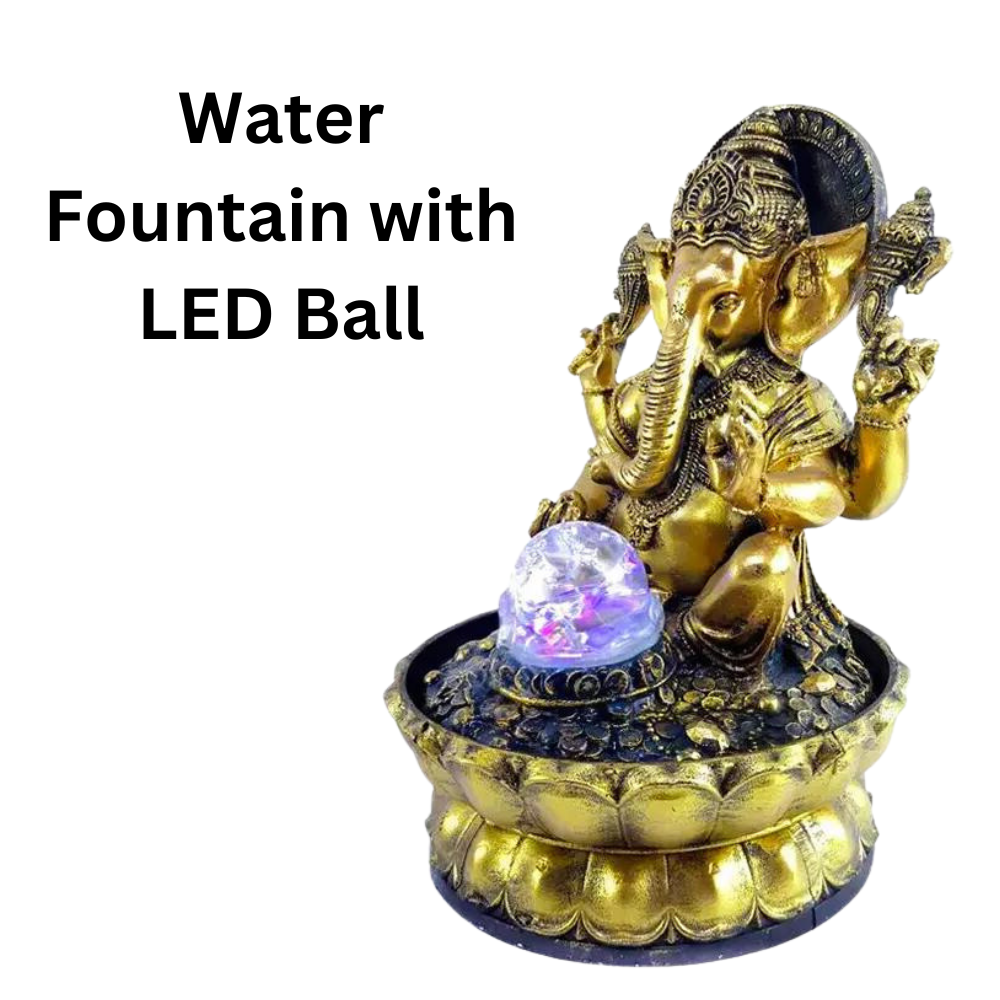 Ganesha Gold Water Fountain 28cm
