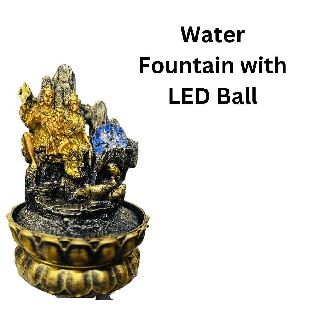 Shiv Ji Gold Water Fountain 28cm