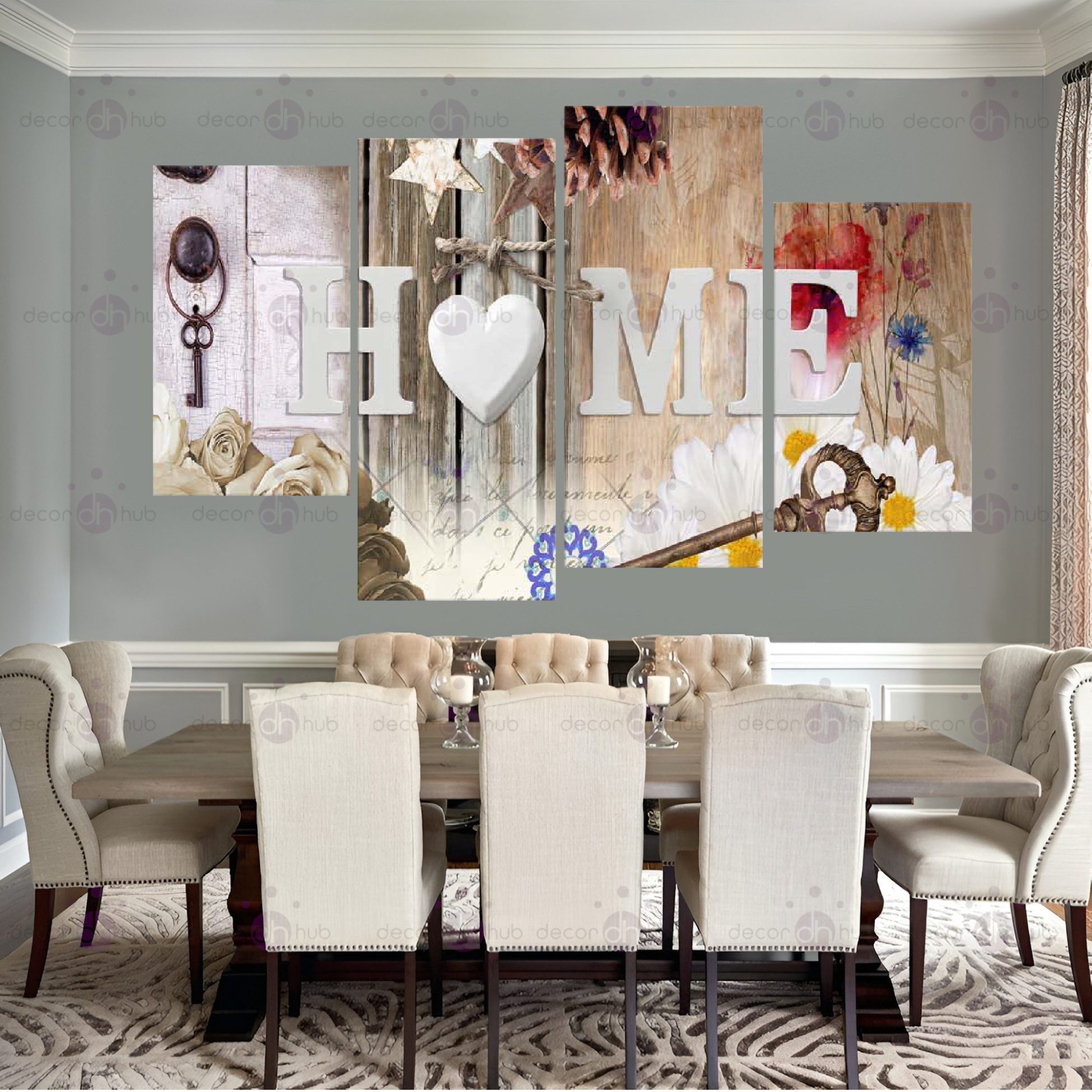 Canvas Art on 4 panel Home Decor Hub