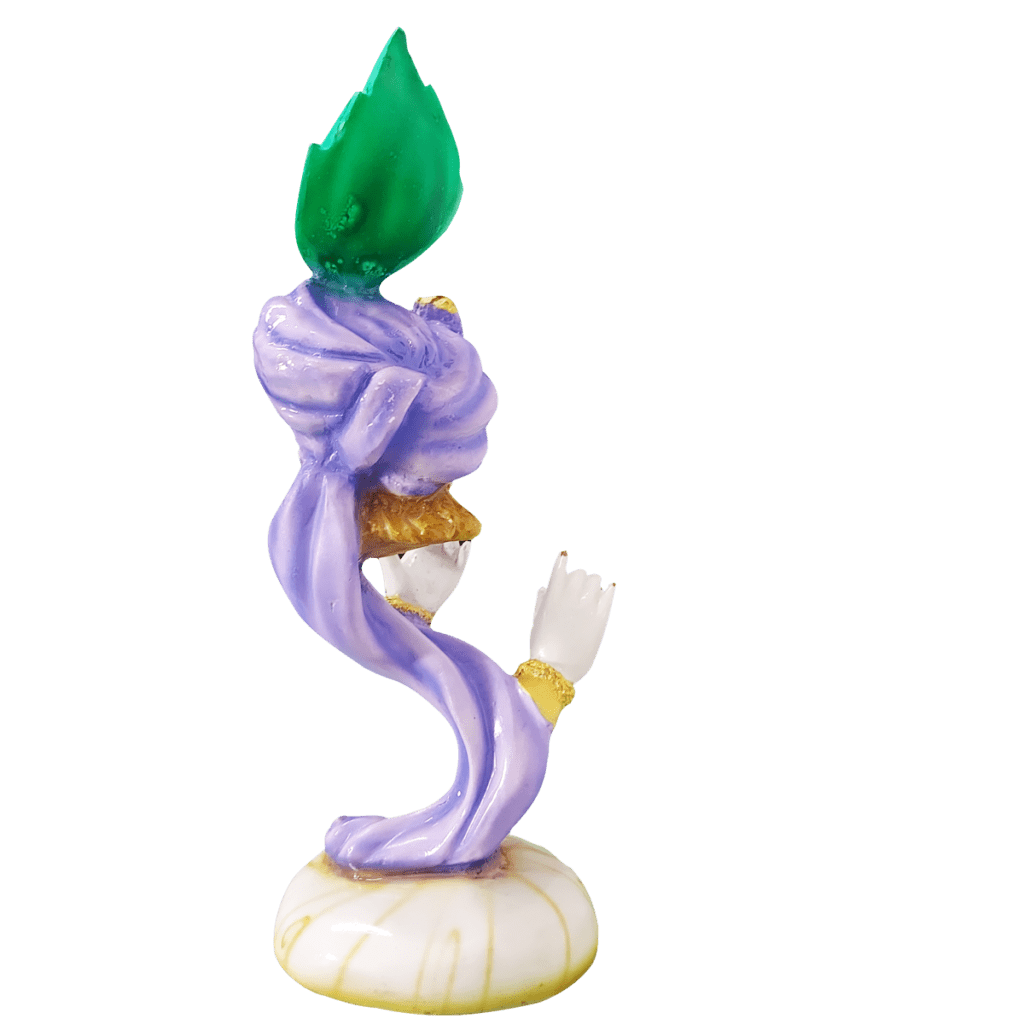 White Marble Finish Pankh Krishna Murti Purple Sculpture Height 32.5 CM