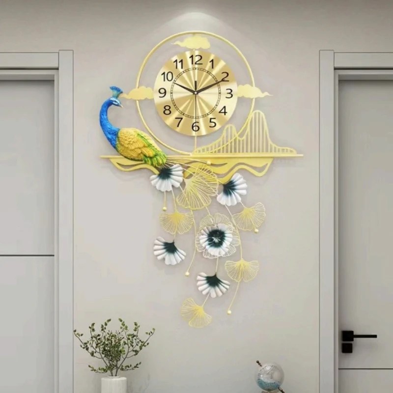 Peacock Metal Wall Clock Decorninja
