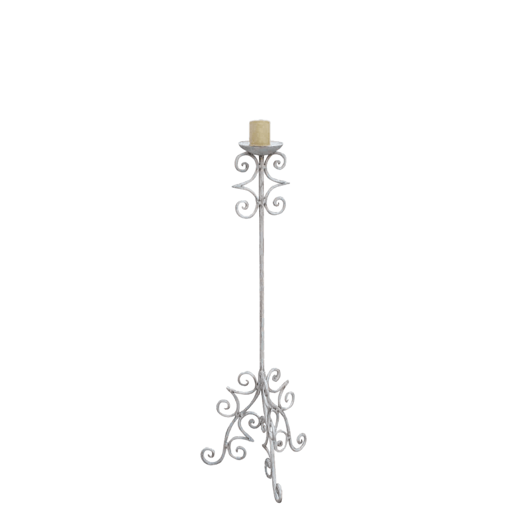 ASTER Wrought iron candle holder H90 Patina white Furniture