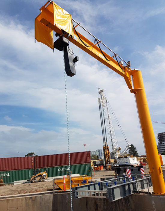 Jib cranes designed for emergency manlift