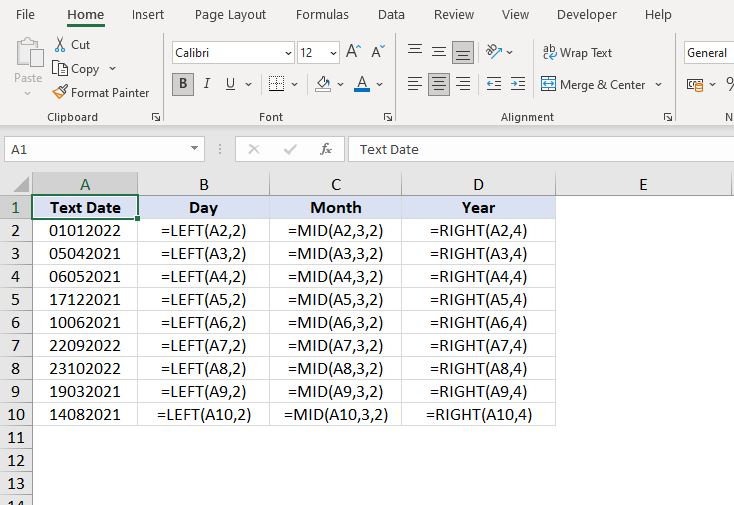 How to convert text to date in Excel