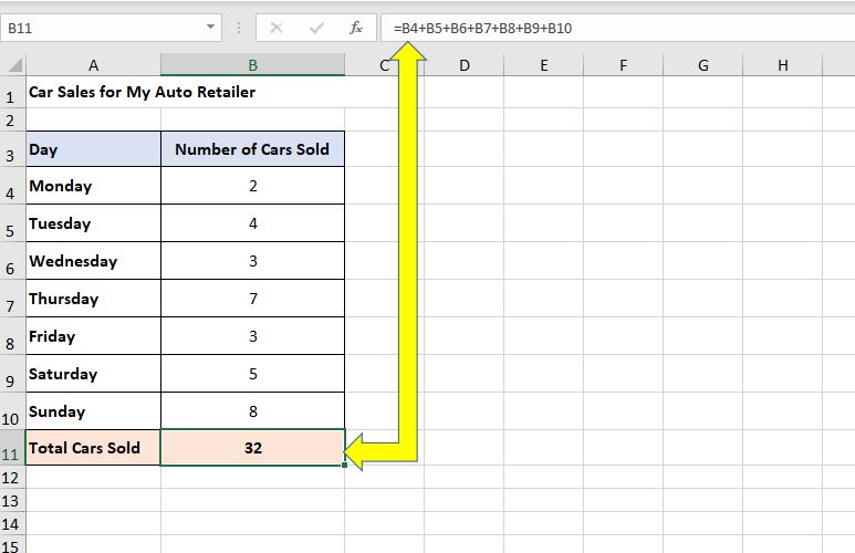 How to Sum values in Excel