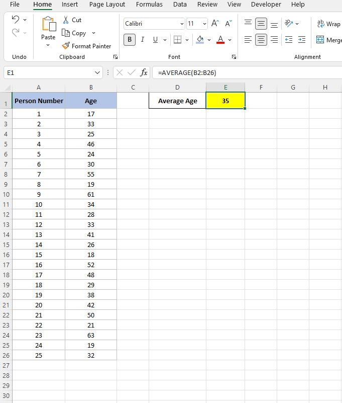How to calculate average in Excel