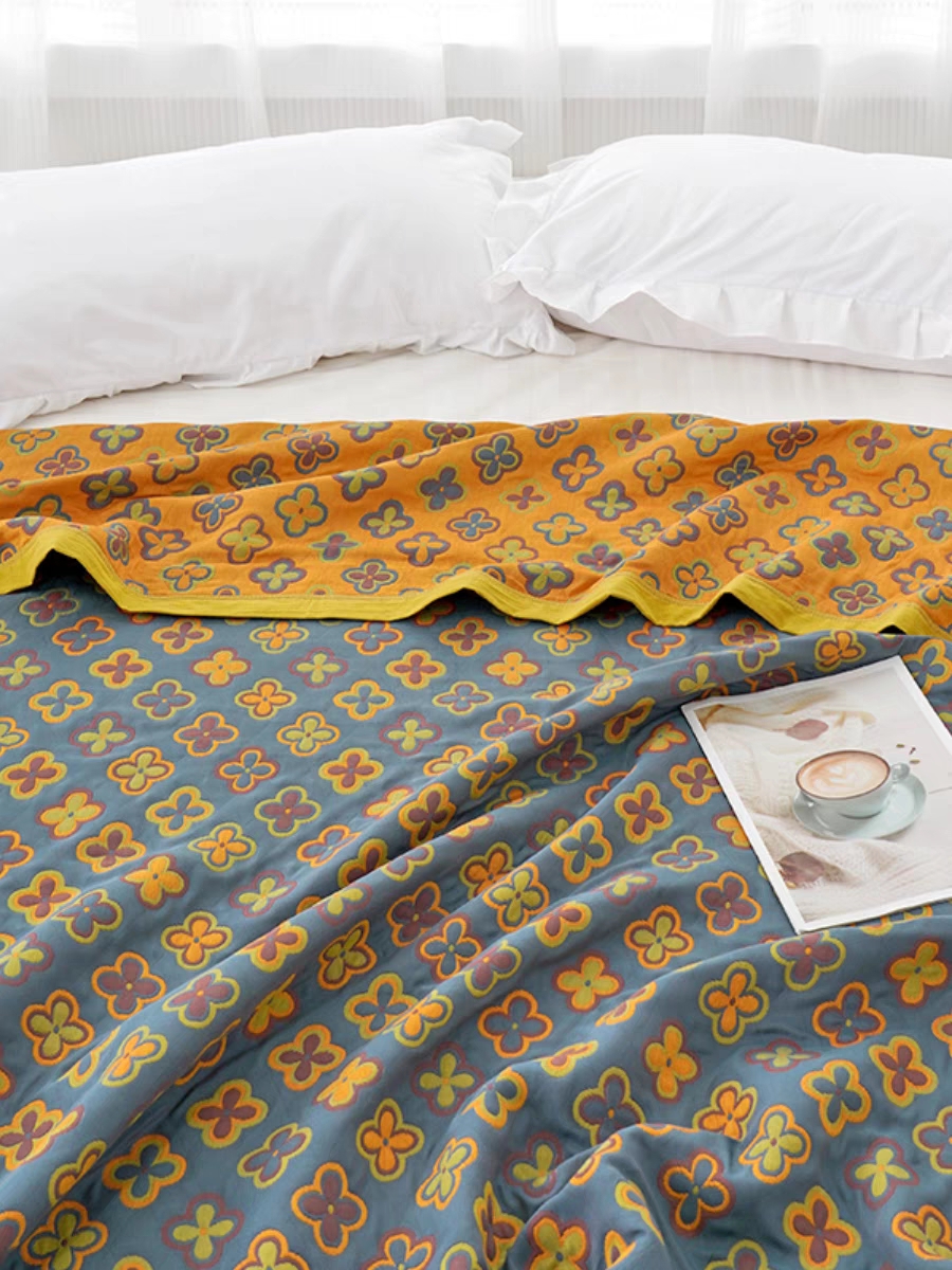 Combed High Quality Cotton Blanket Cooling Throw Coach Sofa Rug Single