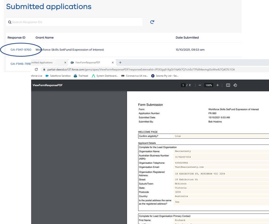 News.Viewing submitted applications