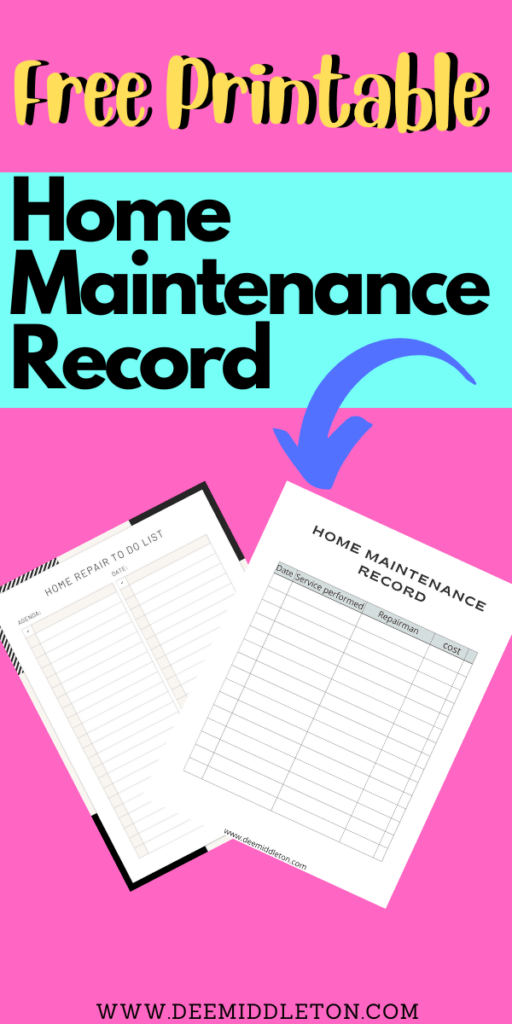 Free Printable Home Maintenance Record