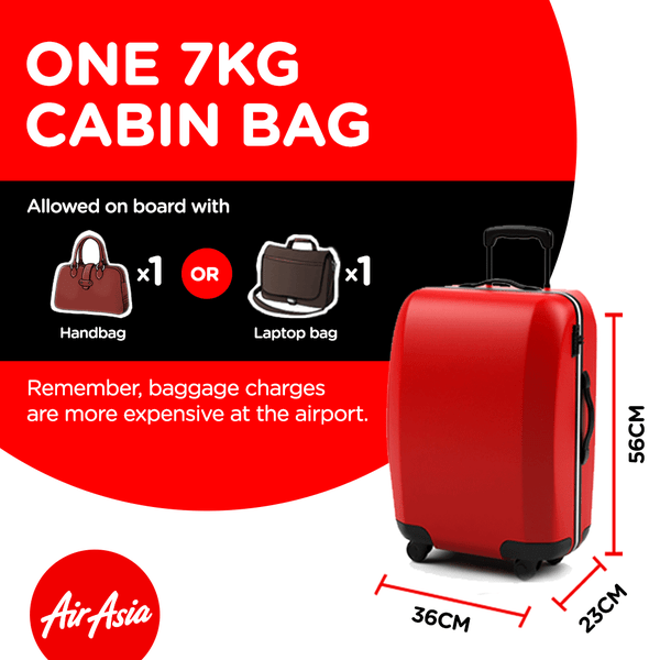 Saiz Bagasi Kabin Airasia / Airasia New Baggage Pricing Travel Food Lifestyle Blog Untuk