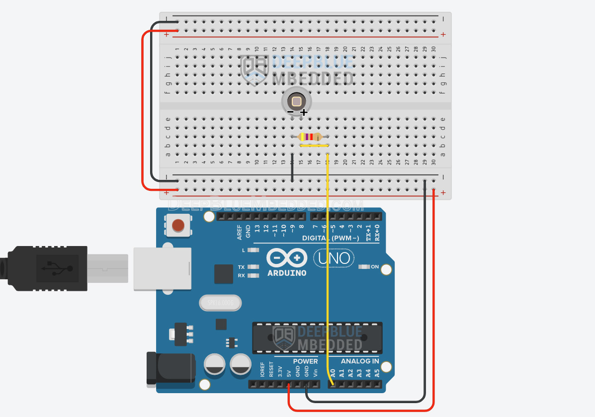 Arduino Photodiode Light Sensor (BPW34) Circuit & Code Example