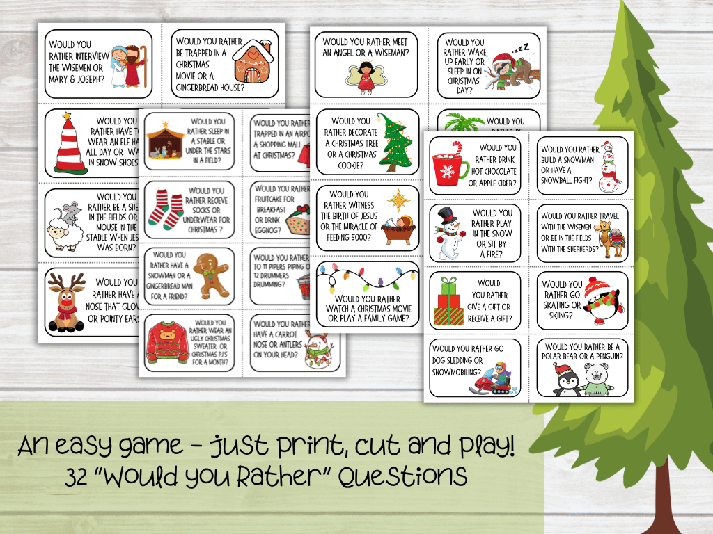 Would You Rather? Printable Christmas Game Deeper KidMin