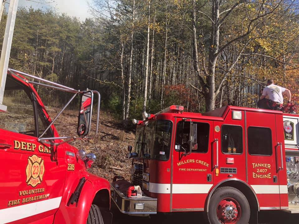 DGFD responds into Wilkes County to assist with fire! Deep Gap Fire