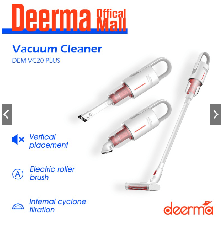 Deerma VC20 Plus Vacuum Cleaner Handheld Cordless Stick Aspirator Lightweight Vacuum 5500Pa Deerma