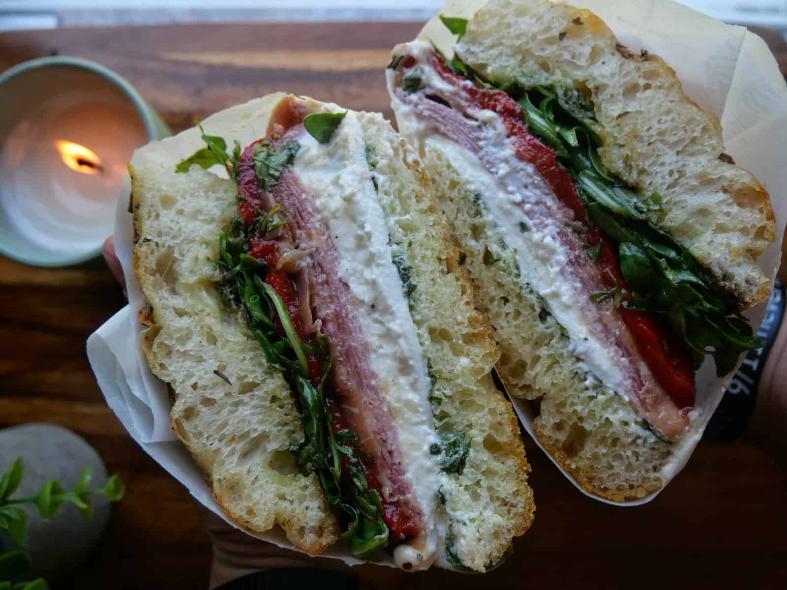 Focaccia Sandwich (w/ Burrata and Prosciutto) Dee's Little Kitchn